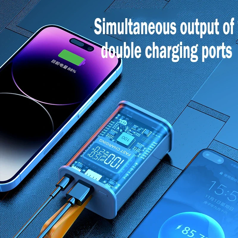 21700 Battery Charger Case DIY Power Bank Box PD22.5W Fast Charging Case 10000mAh Polymer Battery Charging Power Bank Box