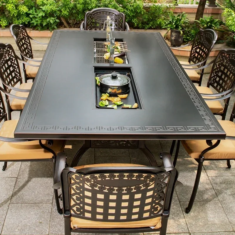 

Outdoor tables and chairs electric barbecue cast aluminum