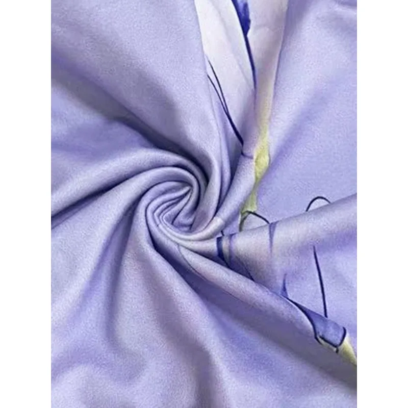 بذلة صيفية جديدة بحزام مطبوع على الطراز الأوروبي والأمريكي #3