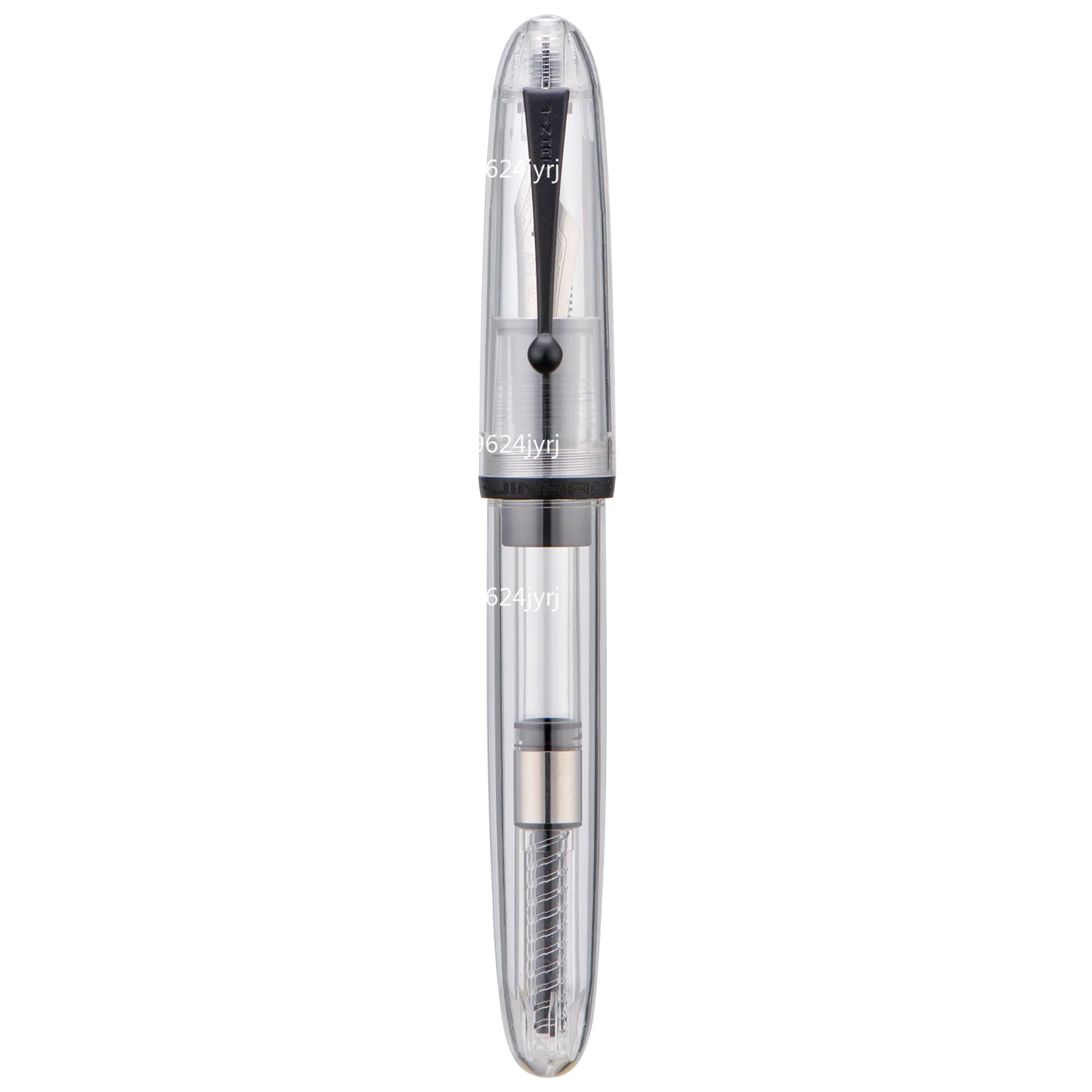 Jinhao 9019 Fountain Pen #8 EF/F/M Nib, Transparent White with Black Clip Big Size Office Writing Pen & Large Converter