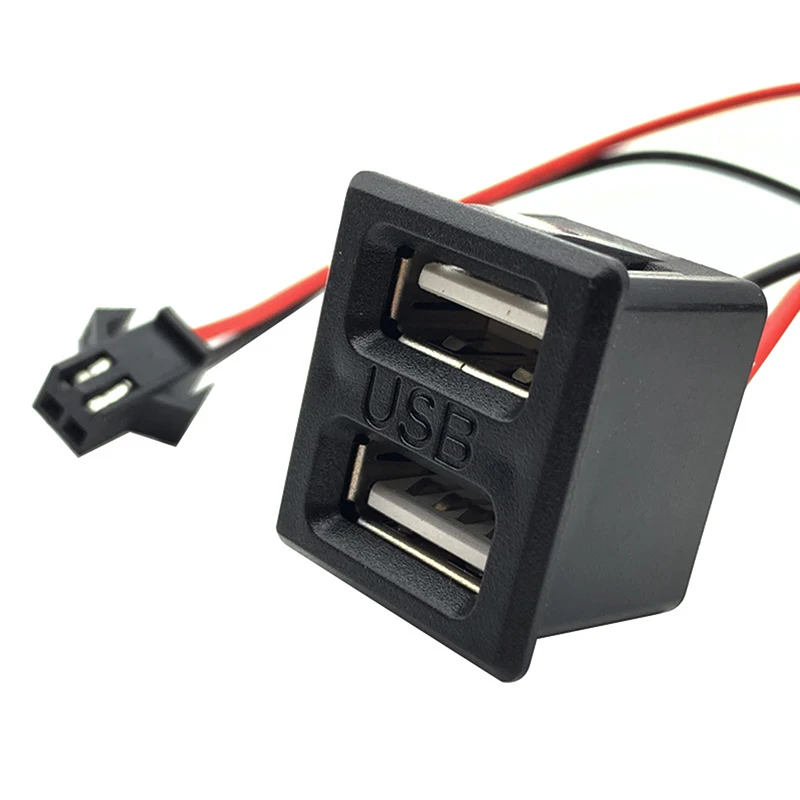 1Pc Black Double-Layer Usb Female Base Type-C Opladen Socket Stopcontact Met Kabel Connector Usb Oplader Poort Data Interface