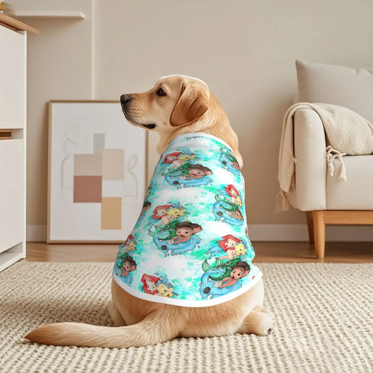 Chaleco personalizado para mascotas de La Sirenita, chaqueta para cachorros de princesa Ariel para mascotas grandes, ropa transpirable para perros, suministros de disfraces