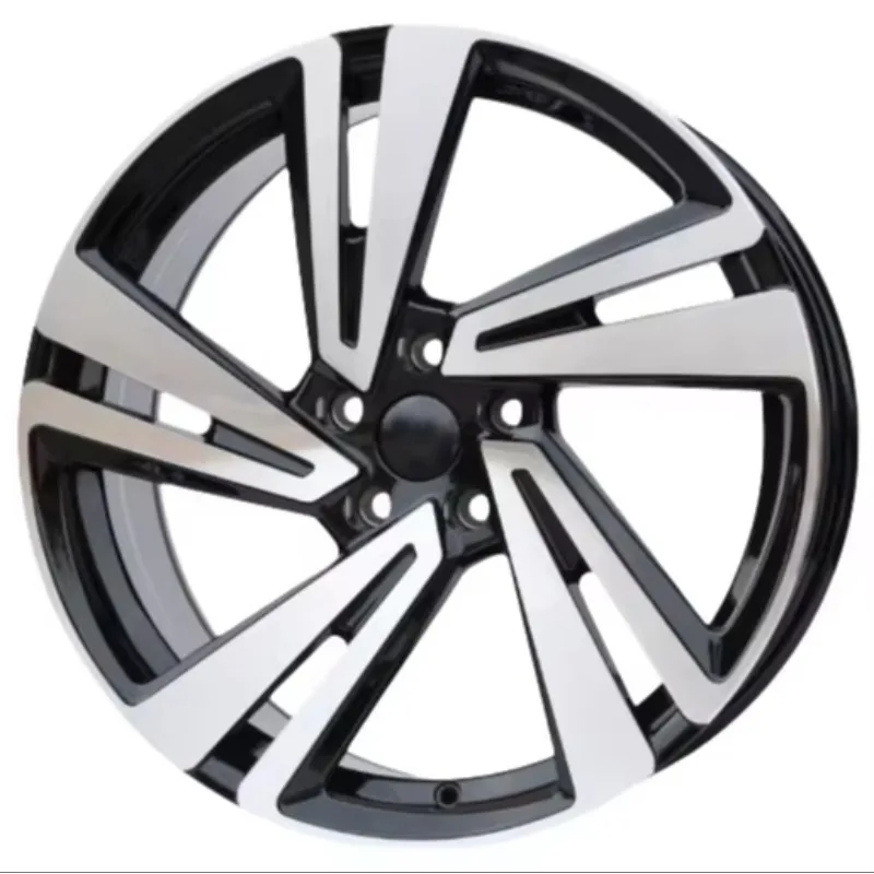 18x7.5J 5 Hole Black Machine Face Alloy Auto Wheels, PCD 112, Universal Passenger Car Replacement Parts