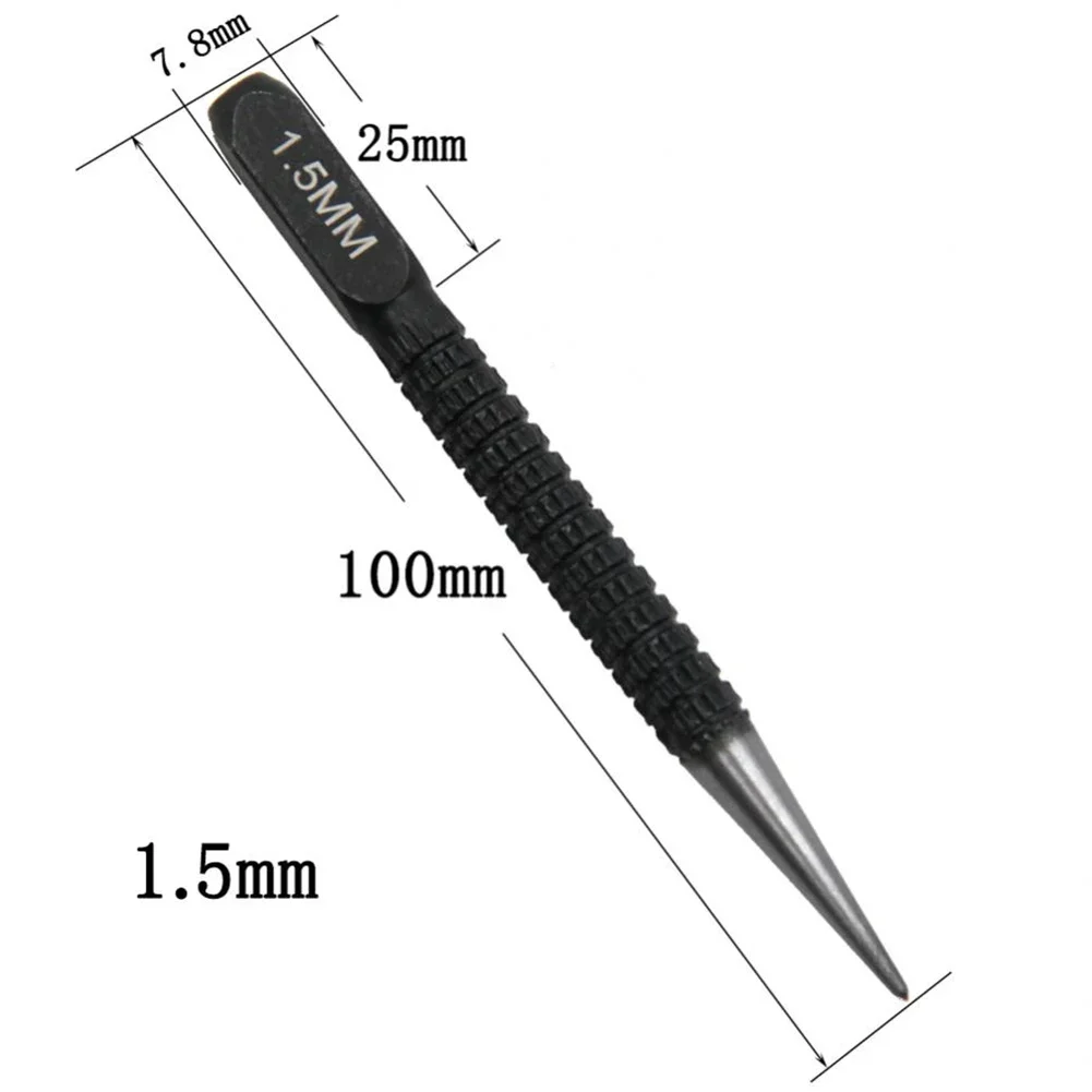 3Pcs Center Punching Tools 1.5mm/2mm/3mm Alloy Steel Positioning Drilling Pointer For Plastic Metal Wood Marking Manual Tools