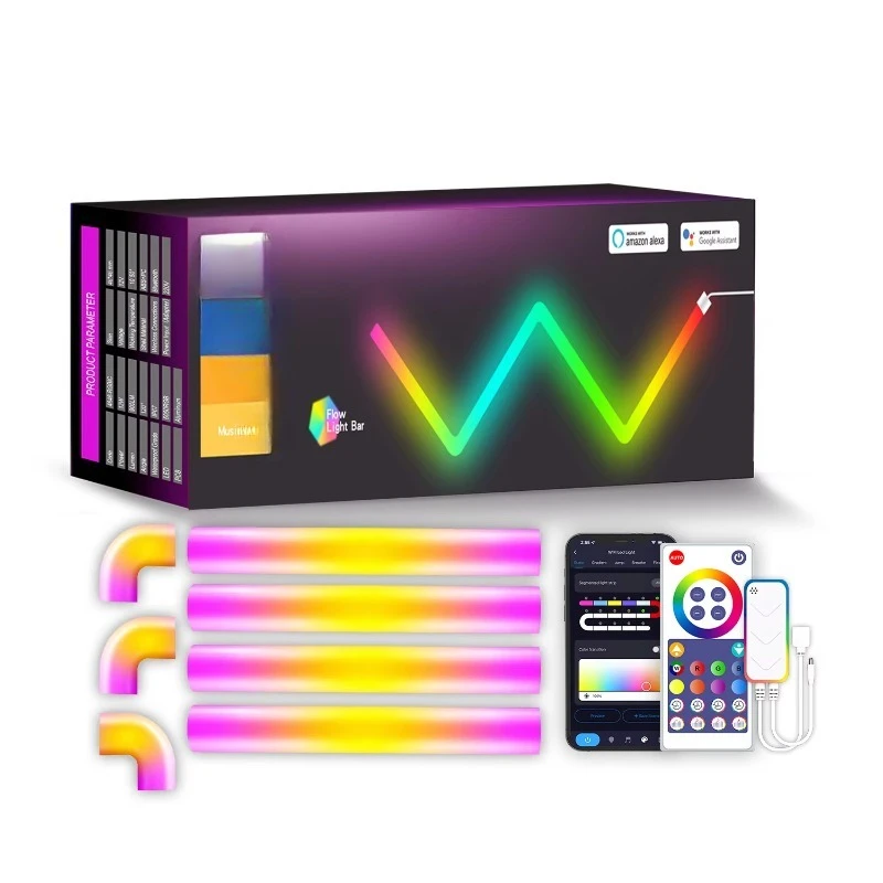 

Color wireless music synchronization DIY night game room decorative glide wall lamp