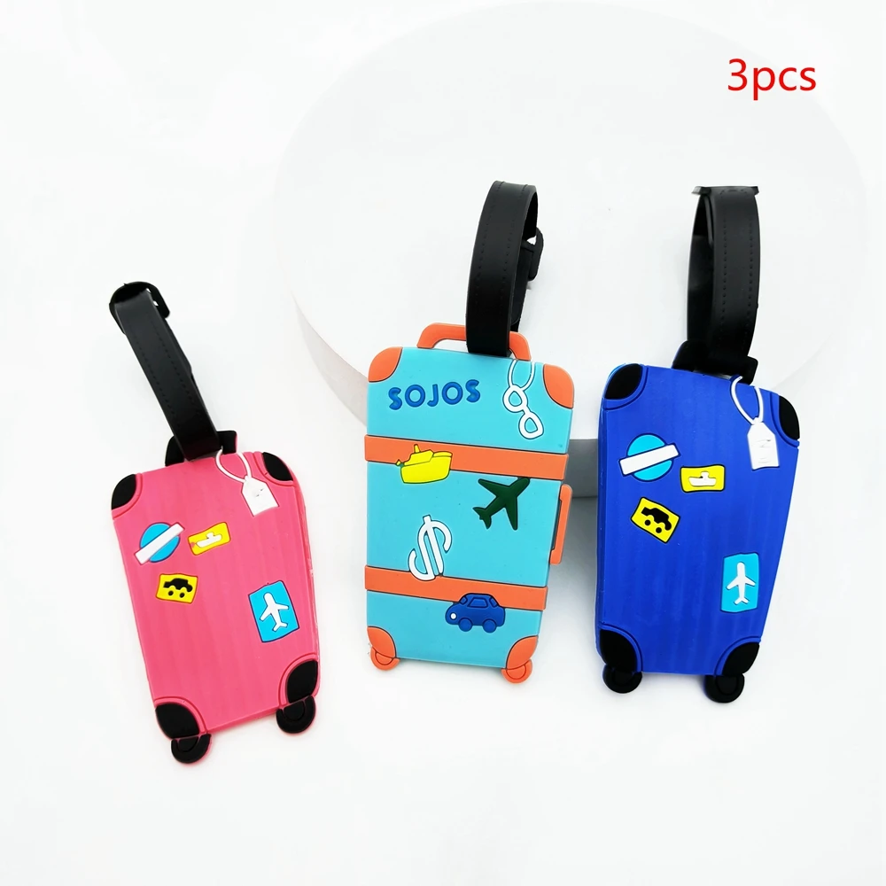 3pcs creative luggage style luggage tags, hanging tags, airport anti loss ID tags, essential for both men and women when traveli