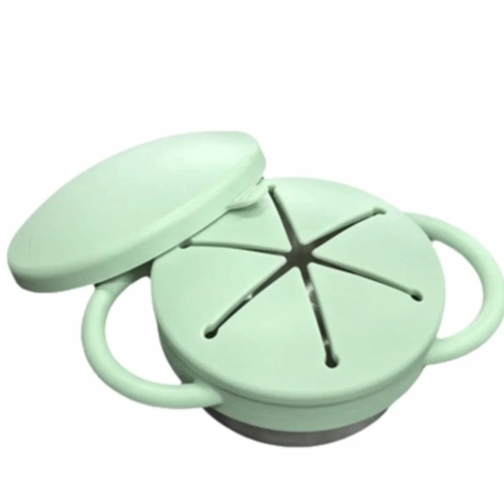 

Removable Toddler Snack Containers Easy-Grip Handles Food Grade Silicone Stainless Steel Snack Cups Portable