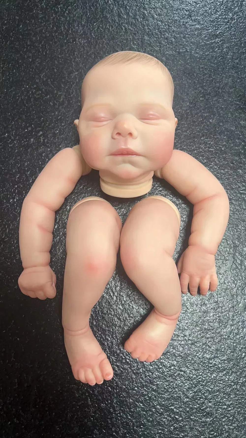 19inch Already Painted Reborn Doll kit Marley 3D Painting Skin Unassembled Doll Parts with Cloth Body and Pacifier Bebe Reborn