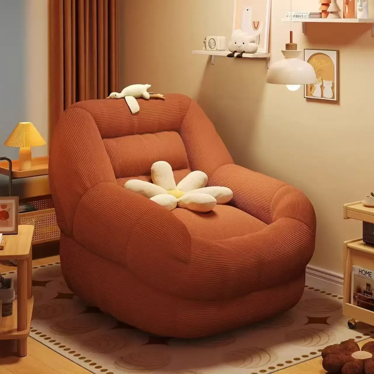 Lazy sofa, sleepable bedroom, balcony room, single small sofa, nest chair