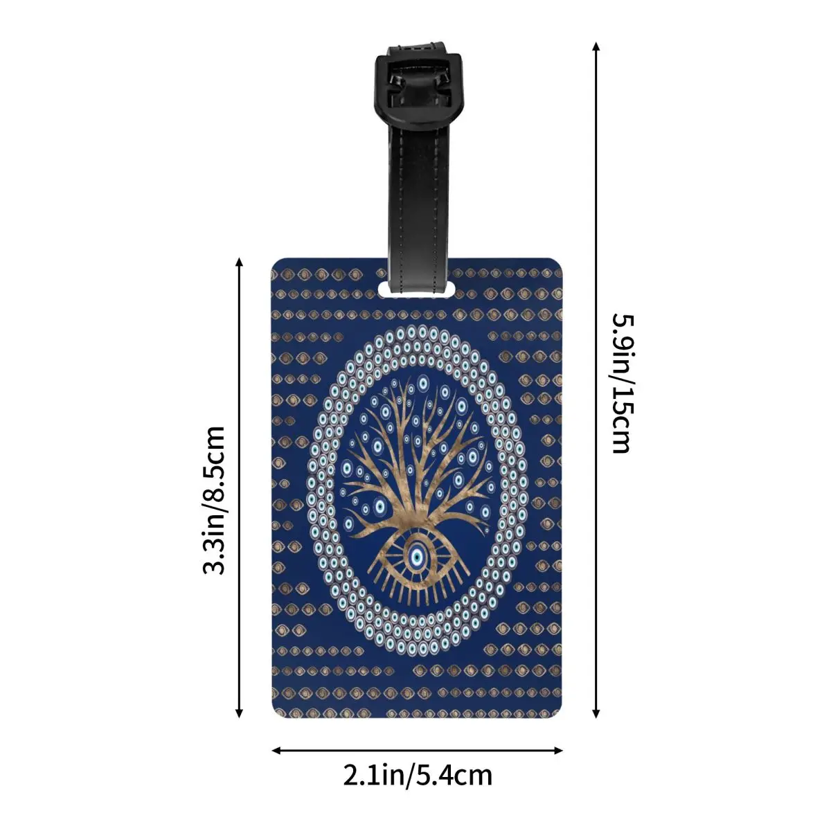 Mystic Evil Eye Tree Of Life Luggage Tag Greek Mati Mataki Matiasma Amulet Travel Bag Suitcase Privacy Cover ID Label