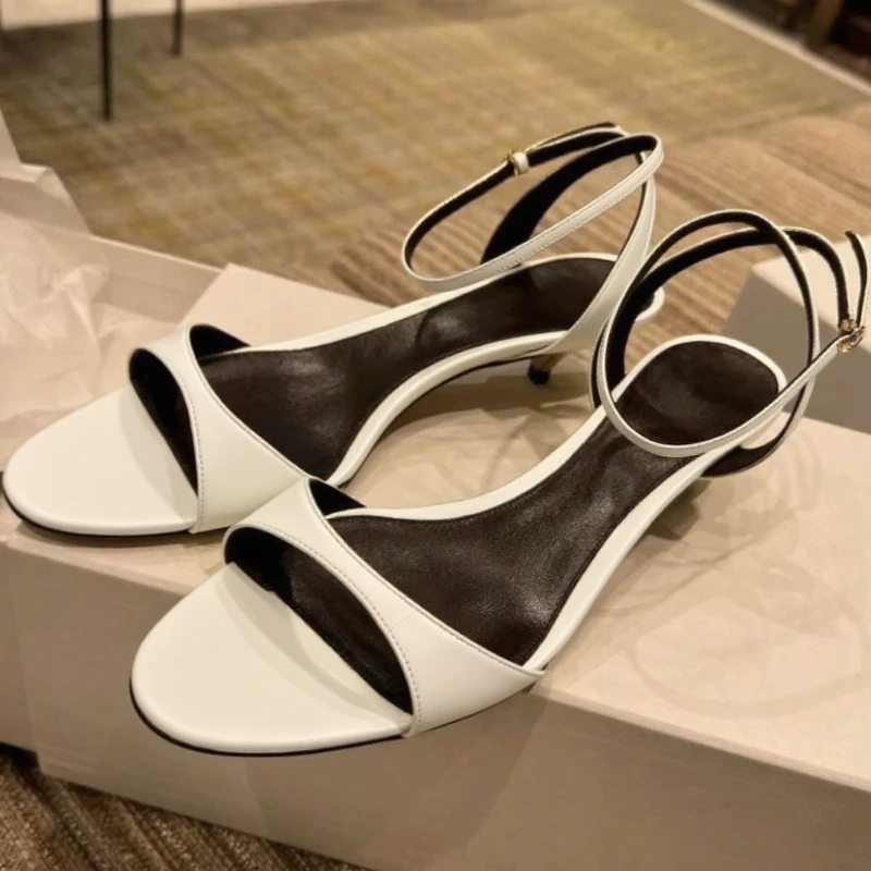 

Дизайнерские босоножки на каблуке «котенок», женские летние модельные туфли с ремешком на щиколотке и круглым носком, удобная нескользящая пляжная повседневная обувь, женские сандалии