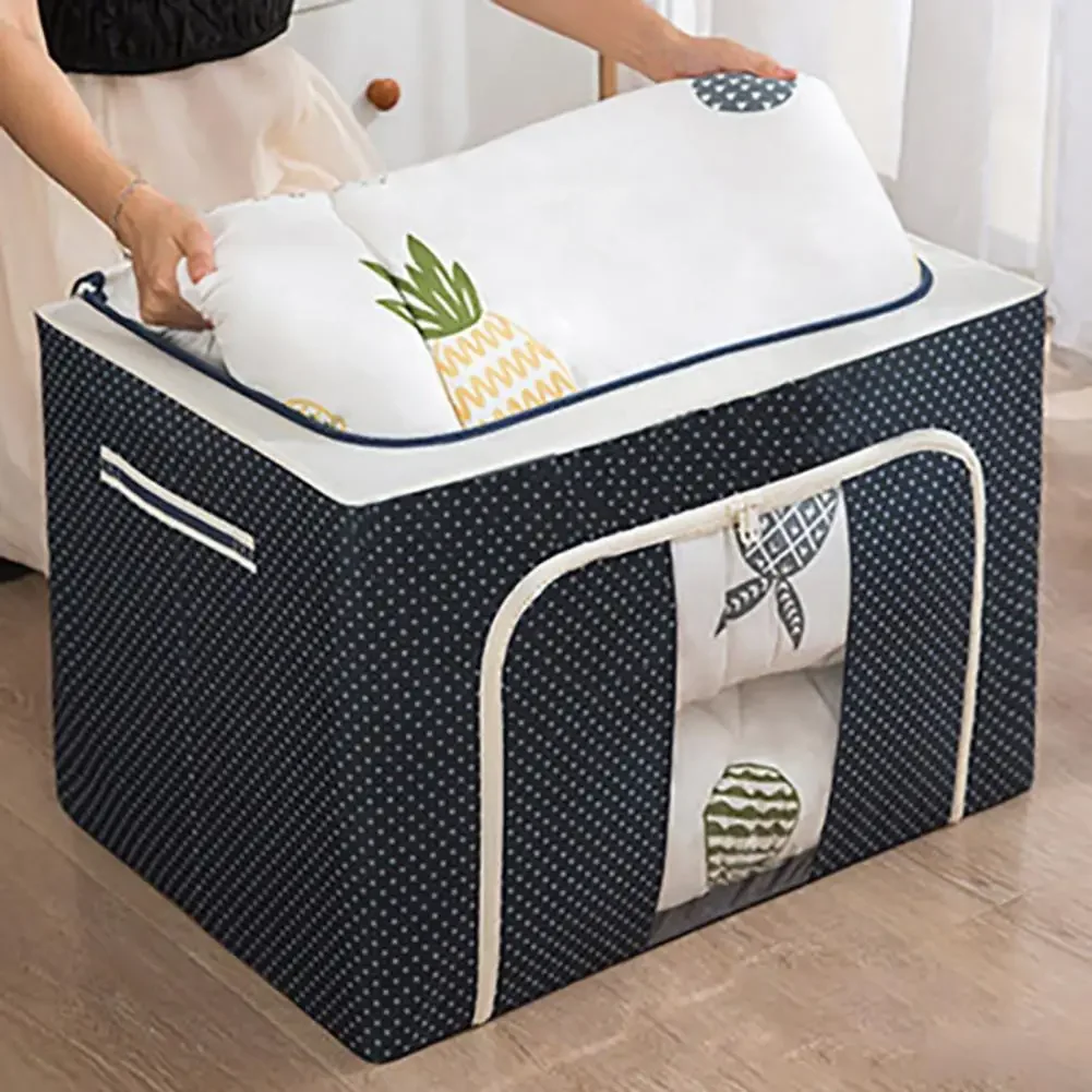 Clothes Storage Bin with Visible Window Large Capacity Zipper Closure Waterproof Stackable Quilt Container Organizer Storage Box