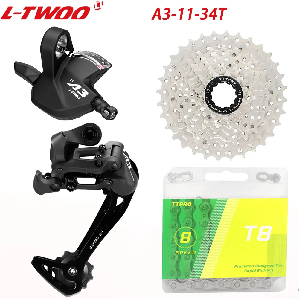 

LTWOO A3 1X8S Cycling Transmission Kit For 8 Speed Mountain Bike 11-32T/34T Cylinder Sprocket Set 8V T8 Chain