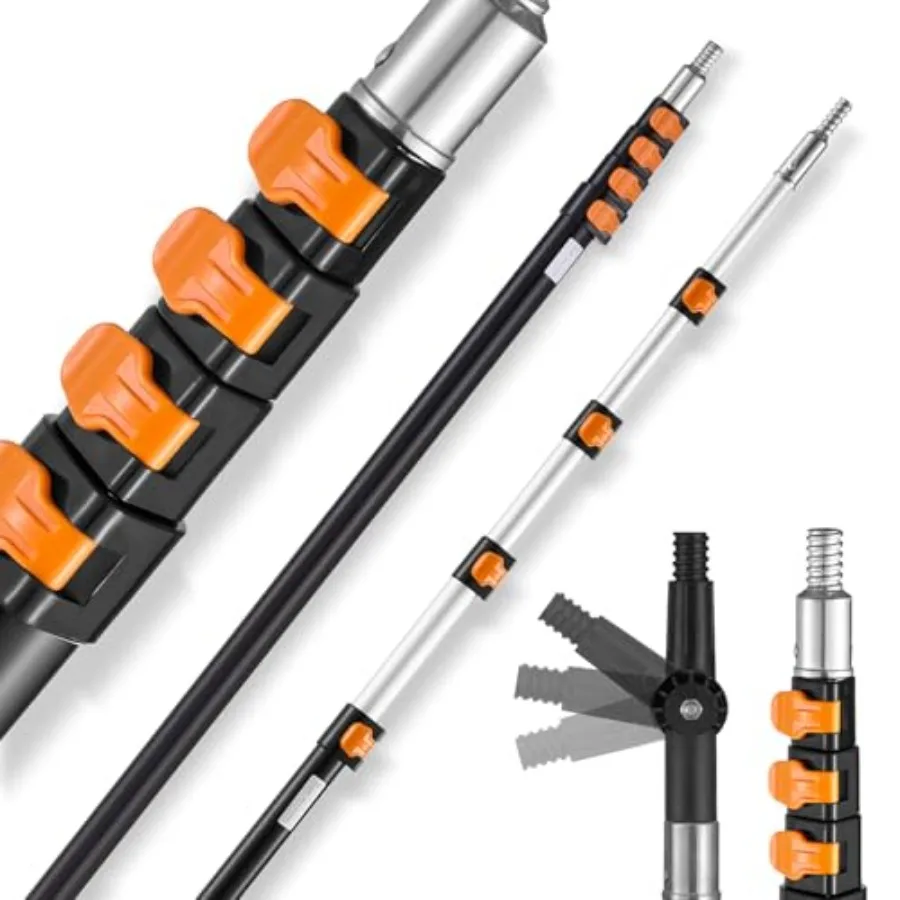 

VEVOR Telescopic Extension Pole Multi-Purpose Extension Pole Sturdy Aluminum Alloy Paint Extendable Pole with Flip-Lock Design