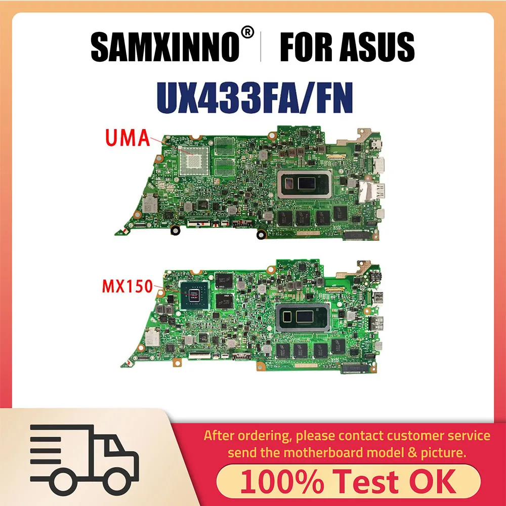 

Notebook Mainboard For ASUS ZenBook 13 UX433FN UX433FA U4300F Laptop Motherboard I3 I5 I7 8th Gen CPU 8G 16G RAM MX150 UMA