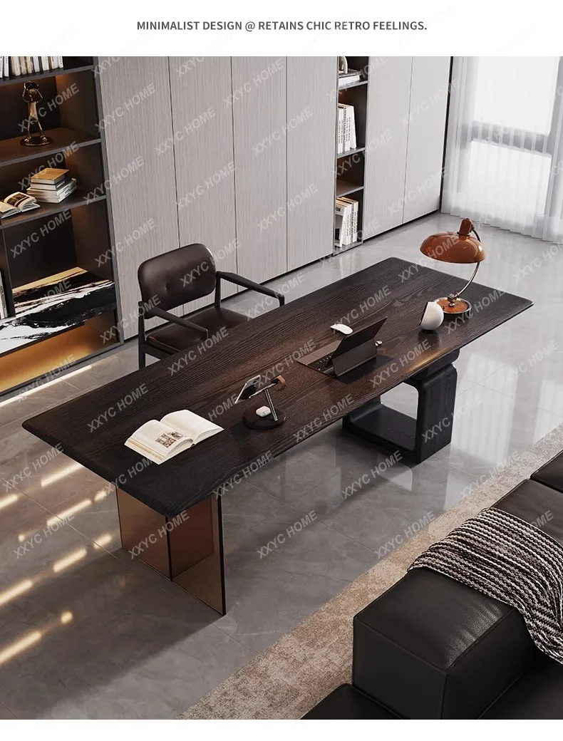 

Стол TT Light Luxury из массива дерева, современный черный минималистичный стол для дома, кабинета, гостиной