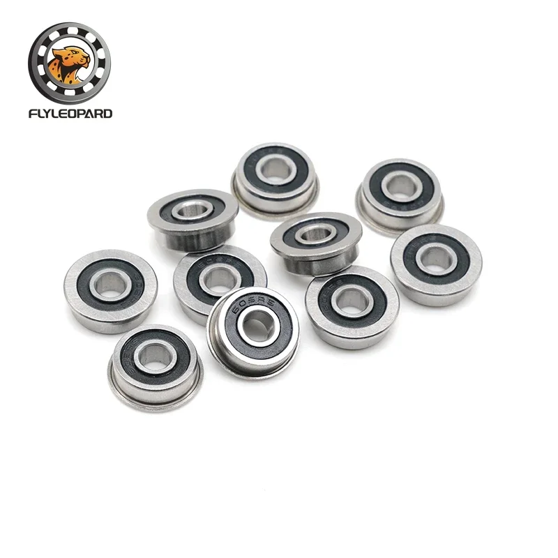 F605-2RS Bearing 5x14x5mm ( 10 PCS ) ABEC-7 Miniature Flanged F605RS Ball Bearings F605 RS