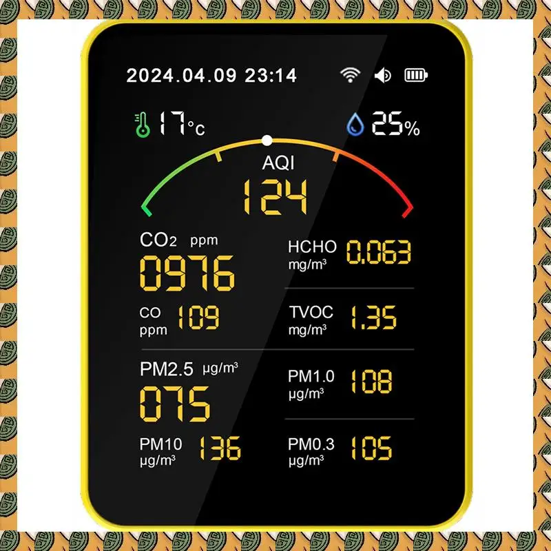 

15 In 1 Carbon Dioxide Detector PM Formaldehyde Detector Tvoc Detector Temperature And Humidity