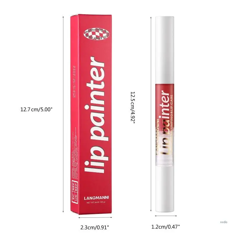 LANGMANNI Shimmering Lip Gloss with Twistable Lasting Liquid Lipstick Moisturizing Texture and Soft Brush Applicator