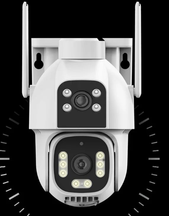 4G Solar Power Battery IP Camera PTZ Dual Lens SIM Card Wireless Auto Tracking Outdoor Waterproof PIR Full Color IR HD Home Cam