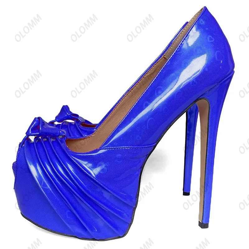 Olomm النساء لامعة مضخات مثير رقيقة عالية الكعب مضخات سحر اللمحة تو رائع الذهب الشمبانيا الفضة أحذية الحفلات النساء الولايات المتحدة حجم 5-20 #5