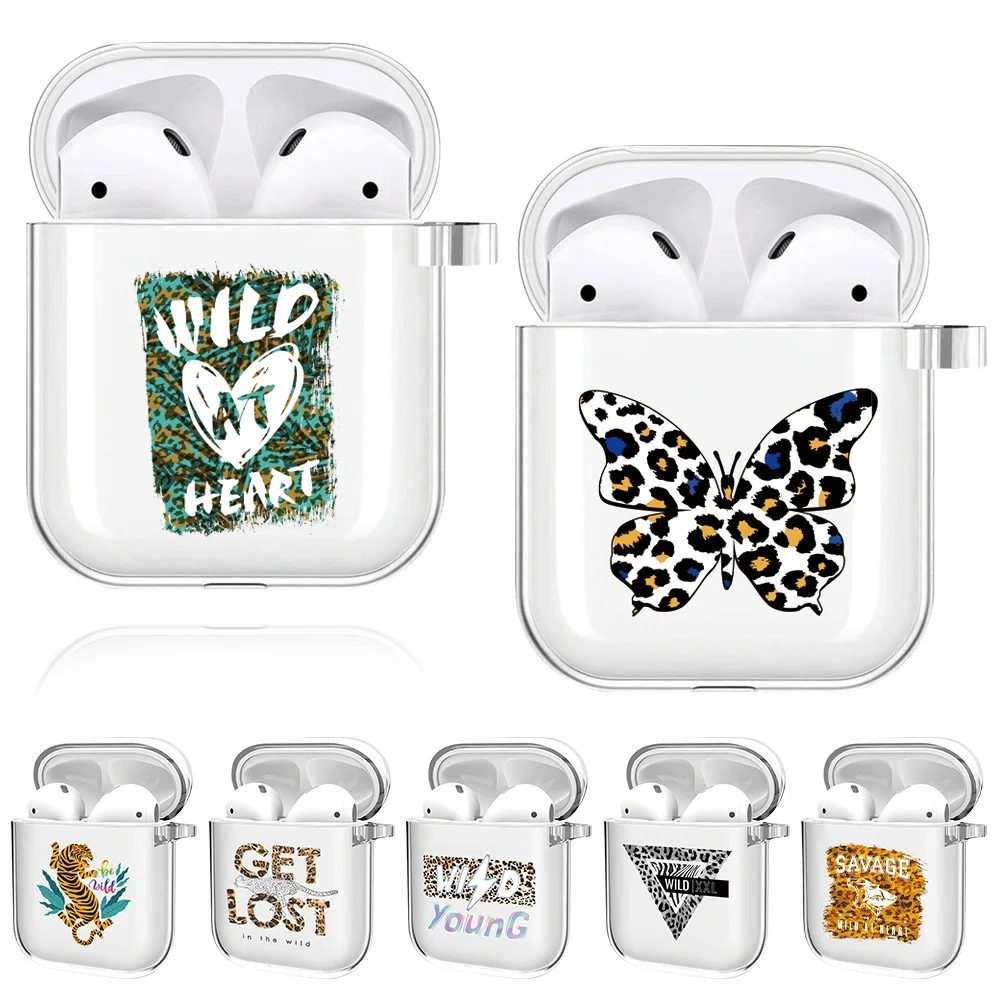 

For Apple Earphone Case AirPods 1st /2nd Generation Wild Print Anti-drop Wireless Bluetooth Headphone Silicone Protective Cover