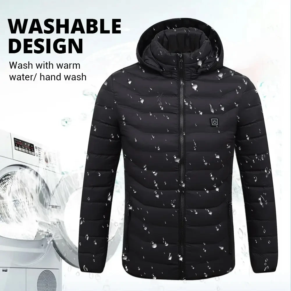 21 Areas Heated Jacket Men Electric Winter Women's Motorcycle Jacket USB Warm Vest Heating Jacket Heated Coat Ski Hiking