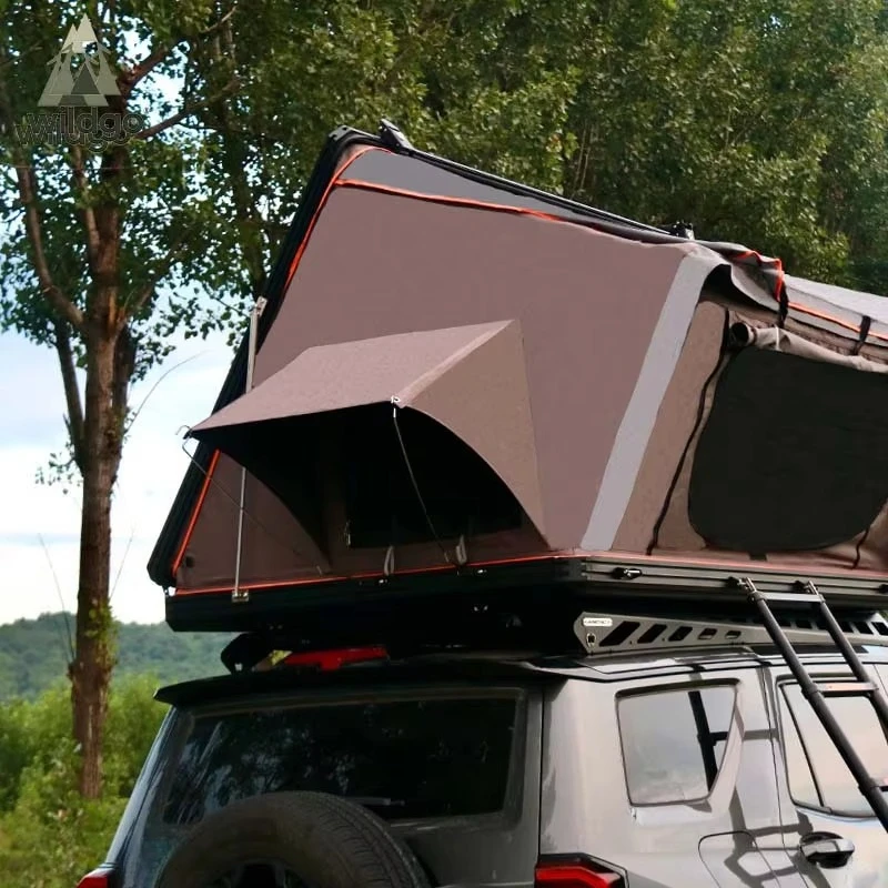 Wildgo Aluminum Canopy Roof Top Tent for Tacoma Truck Bed-Four-Season Waterproof Hardtop Quick Automatic Opening Double Layer
