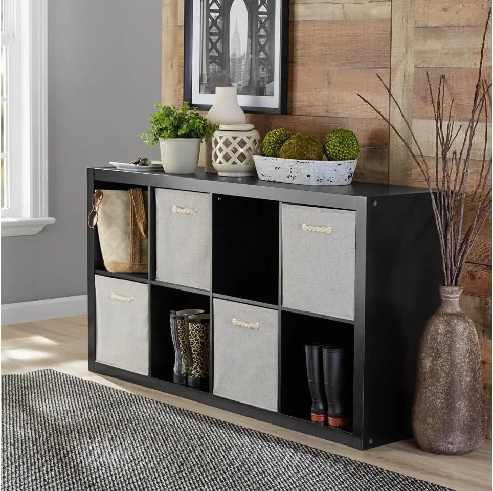 

Homes and Gardens 8-Cube Organizer, Solid Black