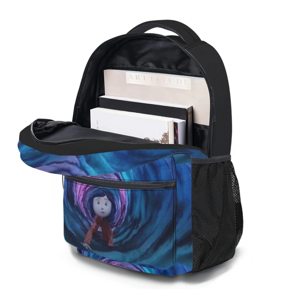 Mochila Coraline Tunnel Multi-bolsos, bolsa elegante, grande capacidade, bolsa de livros da moda, ajustável 17 Polegada, novo