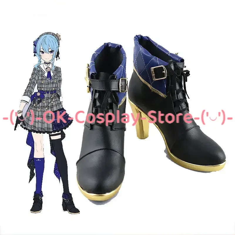 

Hoshimachi Suisei Cosplay Shoes Halloween Carnival Boots Vtuber Cosplay Props PU Shoes Custom Made