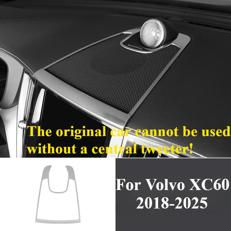 

1PCS for Volvo XC60 2018-2025 Central Console Dashboard Audio Speaker Ring Frame Trim Stainless Steel Interior Moulding Sticker