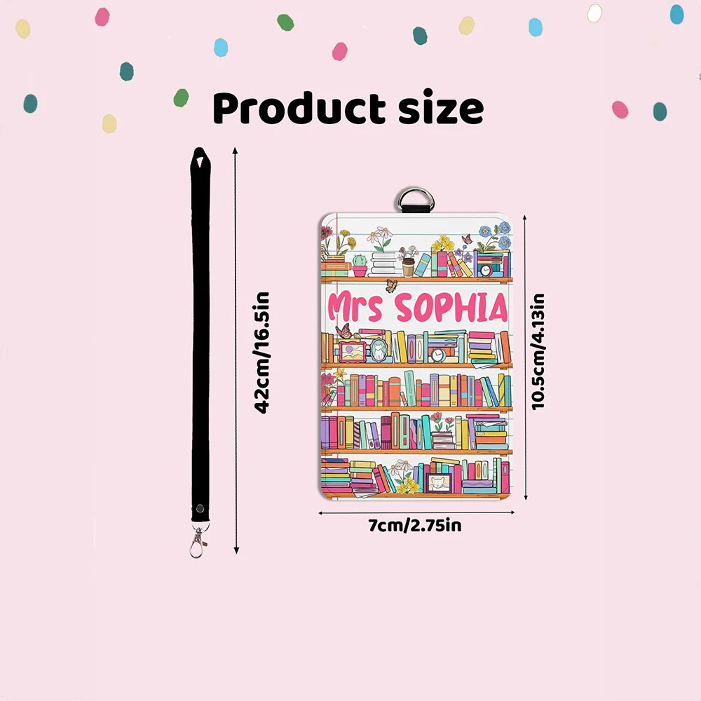 1pc Custom Printed Bookshelf Identity Card Holder,Custom Name Memory Gift,Teacher Appreciation,New Term Presents,Library Aides
