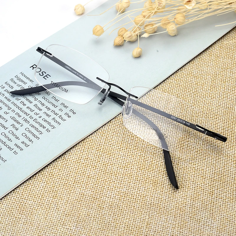

Frameless Metal Alloy Eyeglasses Frame Optical Glasses Rimless Men Glasses Frame Eyewear Square Myopia Prescription Spectacles
