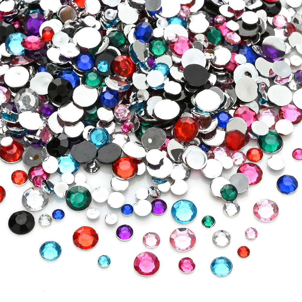 1100-2600 Stück 3/4/5/6mm Flachboden-Rundharz-Strasssteine für Nagelkunst, Schuhe, Kleidung und Schmuckherstellung für DIY-Handarbeiten – Detail 4