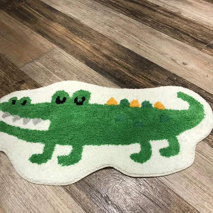 Cartoon Animal Cute Dog Puppy Crocodile Shaped Children's Room Floor Mat Kawaii Rug  Room Decor Rugs for Bedroom