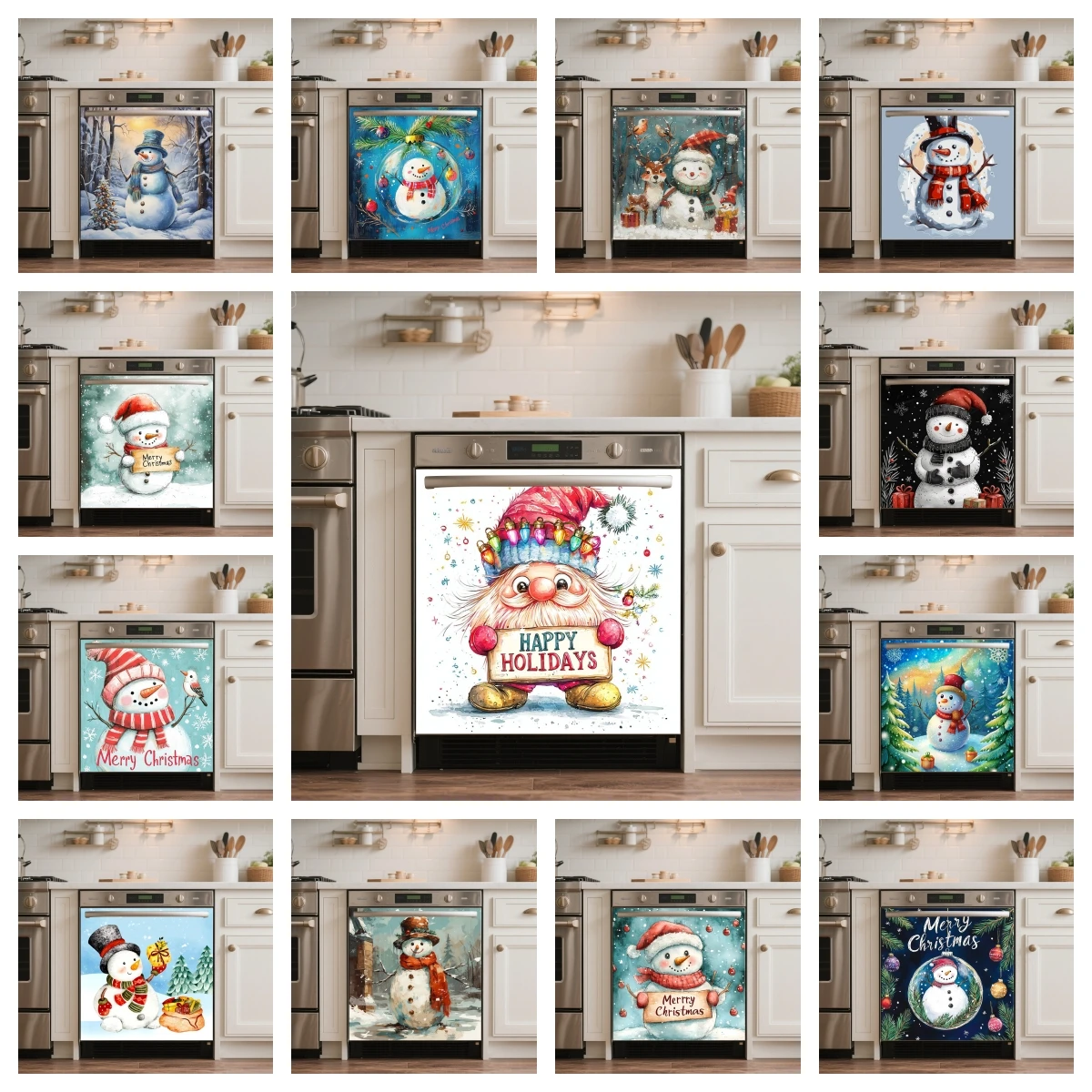 Kitchen Appliances For.Xmas - Xmas Holiday Kitchen Appliance Decor Sticker,
