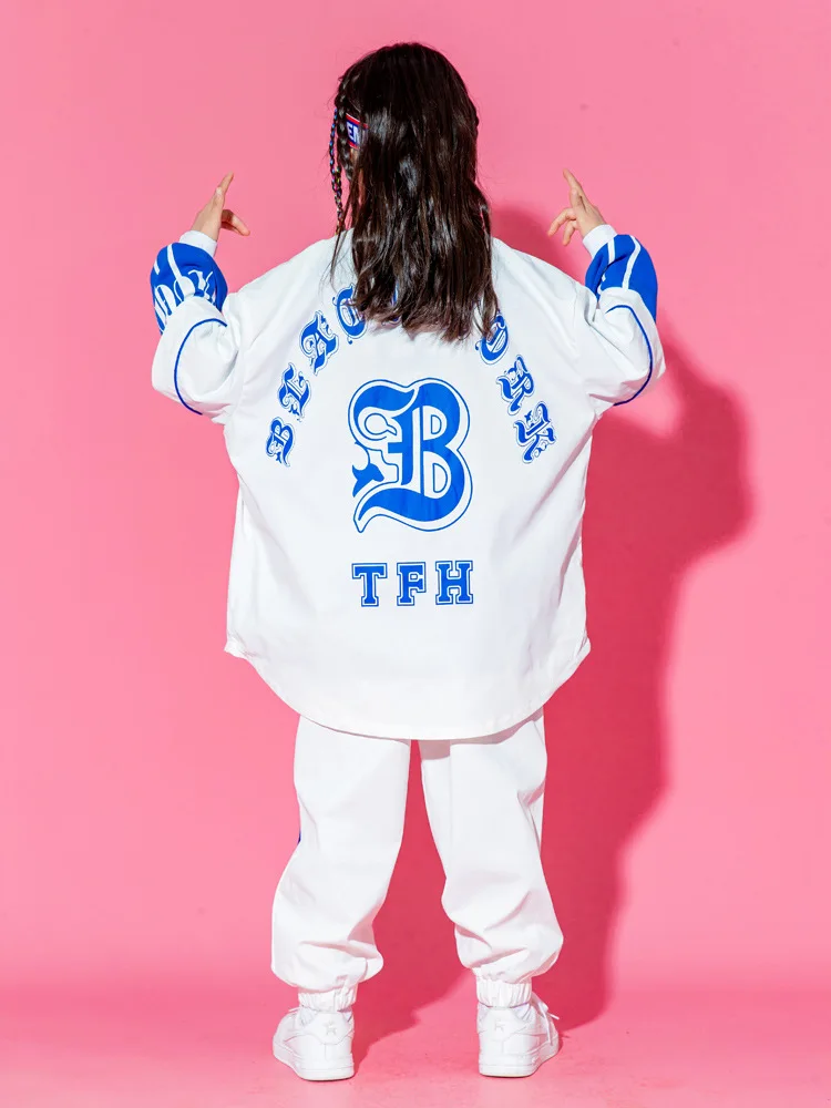 소년 힙합 세트 야구 재킷 카고 바지 소녀 streetwear 스포츠 코트 어린이 재즈 의류 키즈 스트리트 댄스 의상