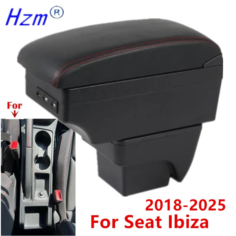 Para Seat Ibiza caja de reposabrazos para Seat Ibiza 6j Ibiza 6L reposabrazos de coche 2018-2025 caja de almacenamiento para automóvil accesorios interiores de coche