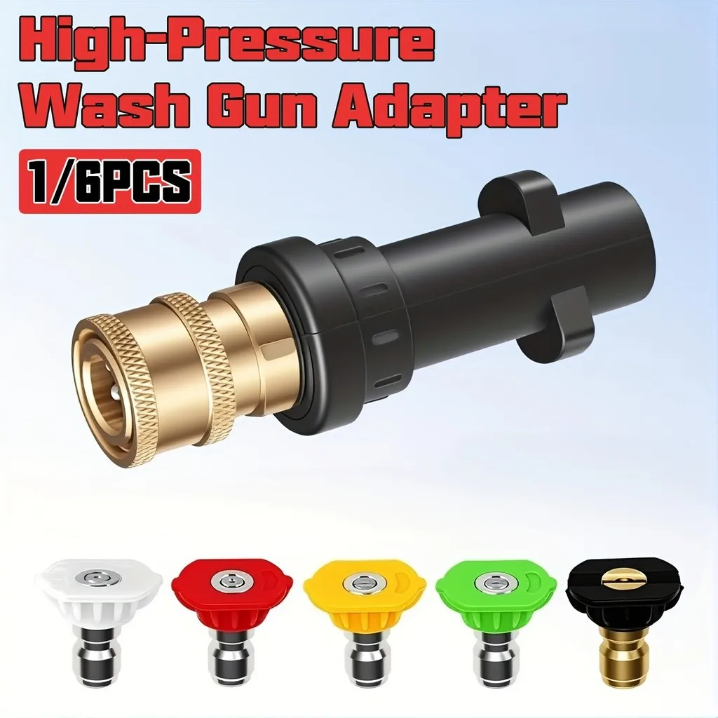 6PC Karcher Pressure Washer Nozzle Kit – 5 Spray Angles + Quick Connect for K2-K7
