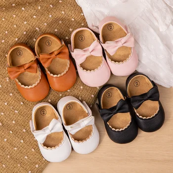 Neue Frühling Herbst Baby Schuhe Mode Bogen Prinzessin Party Baby Mädchen Schuhe Non-slip Gummi Sohle Erste Wanderer Krippe schuhe