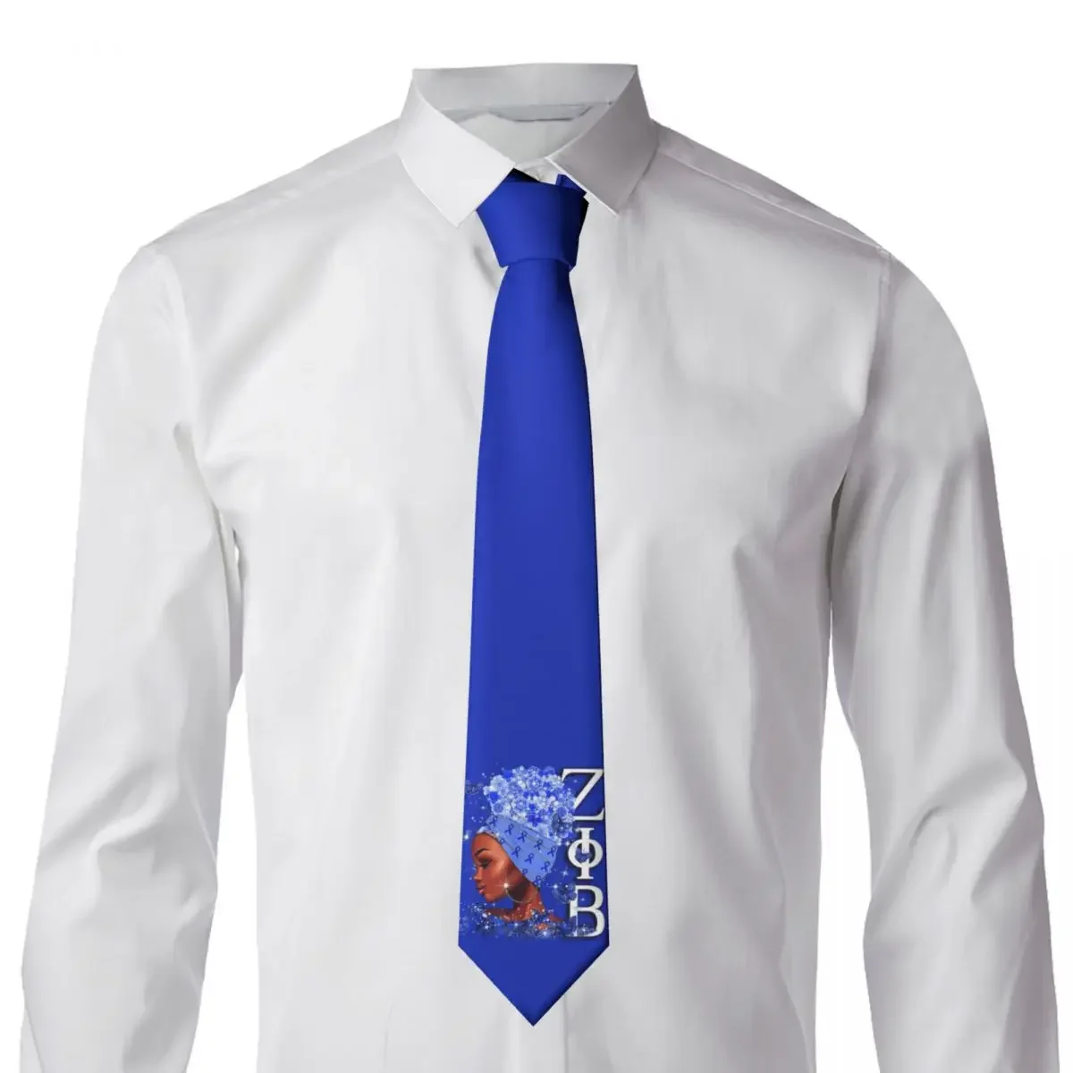 Custom Zeta Phi Beta Woman Neck Tie for Men Formal ZOB Greek Letter 1920 Silk Office Neckties