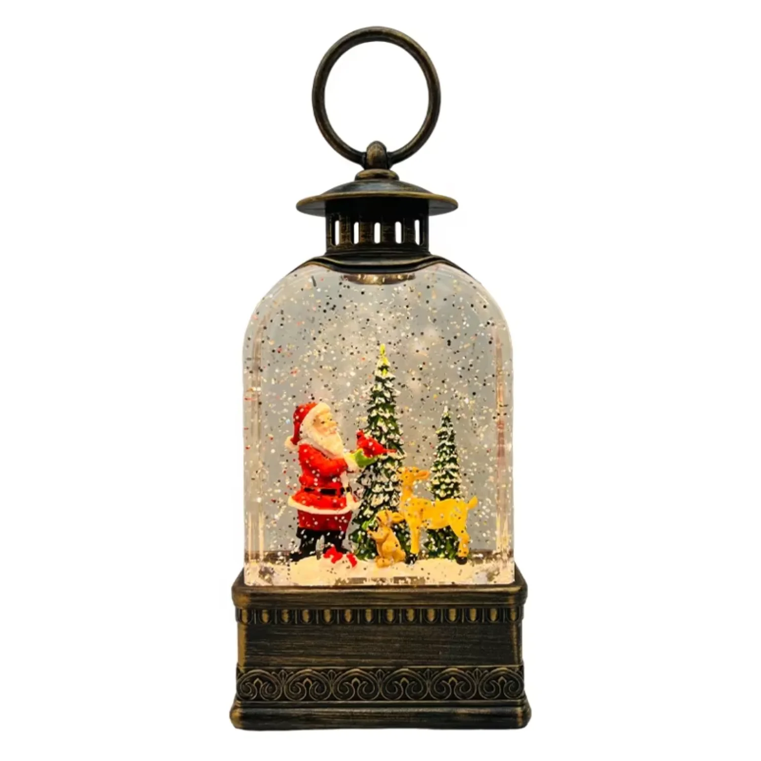 Factory Direct Selling Christmas Lantern Lamp LED Snowing Light  Music  for Indoor  Decorations