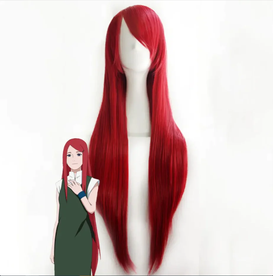 

Kushina Uzumaki from Na Ruto Хэллоуин 100 см красное вино косплей парик Peluca синтетические аниме термостойкие парики из волос