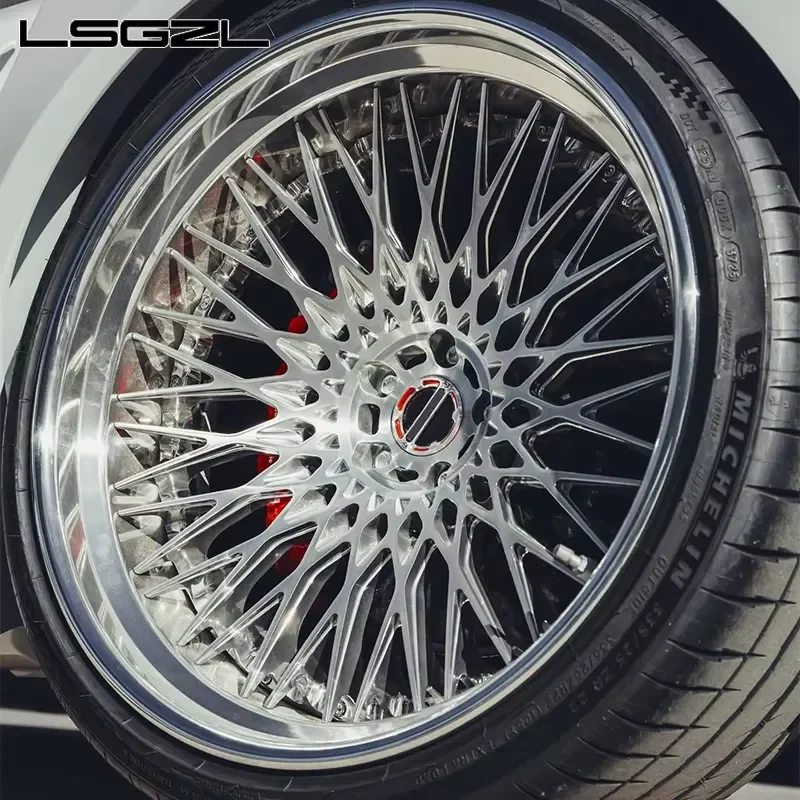i 2/3 Piece Design LSGZL Forged 5x114.3 5x130 Custom for C8 Alloy Polish Concave Deep Lip Rims 16-26 Inch