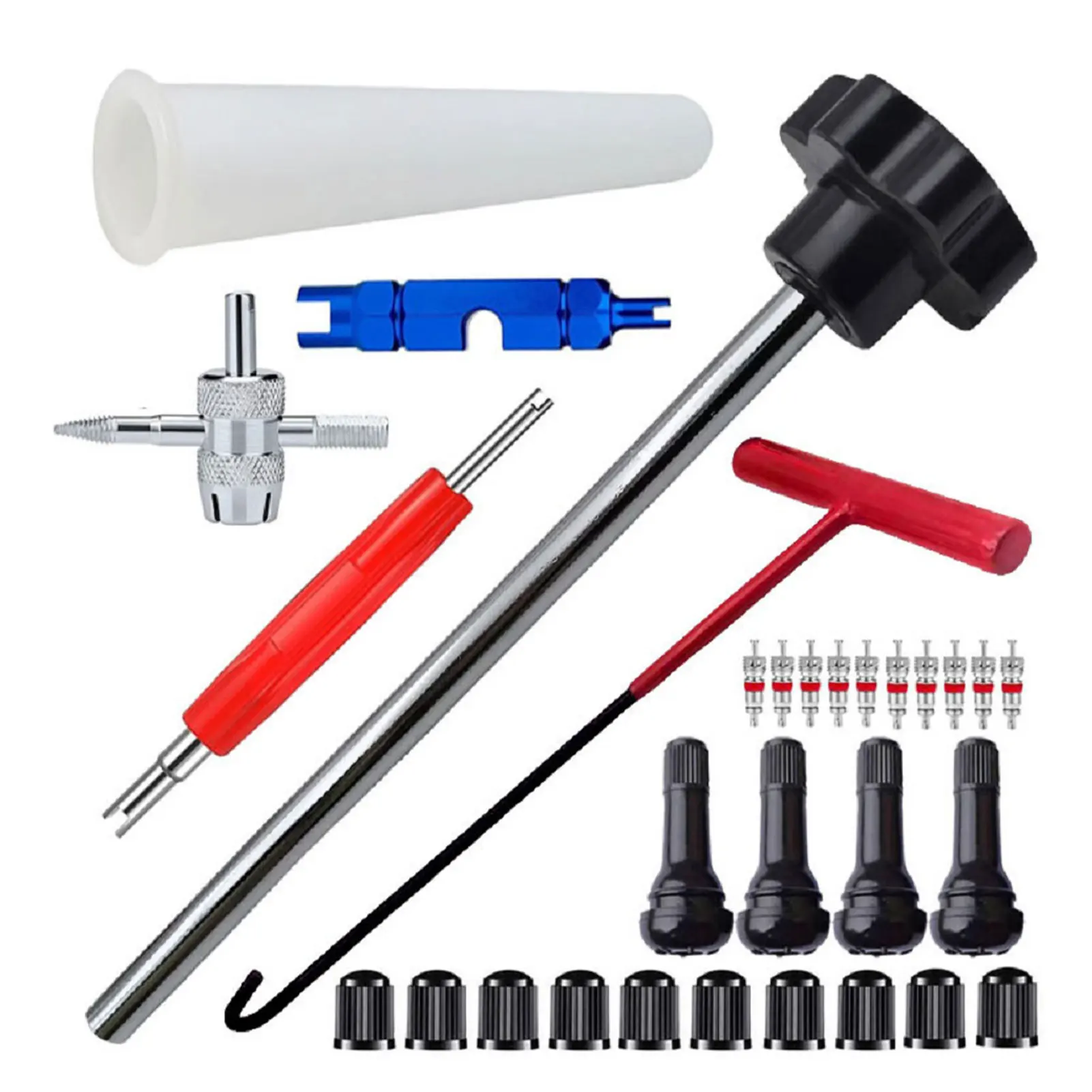 Quick Change Tire Valve Tool Kit Valve Stem Tire Valve Stem for TR413 valve replacement and installation tool kit Car motorcycle