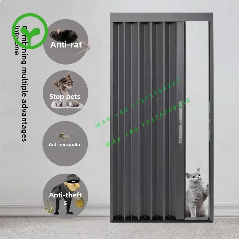 Aluminum alloy folding sliding invisible heat insulation air conditioning room partition sliding door