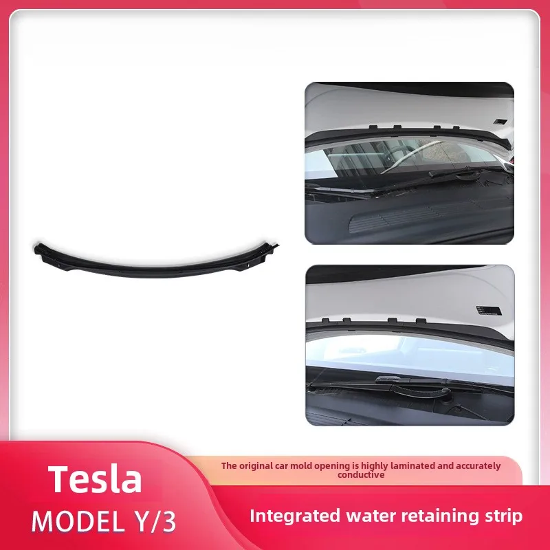 Suitable for Tesla cover sealing integrated water retaining strip Model 3/Y front spare box headstock modification accessories