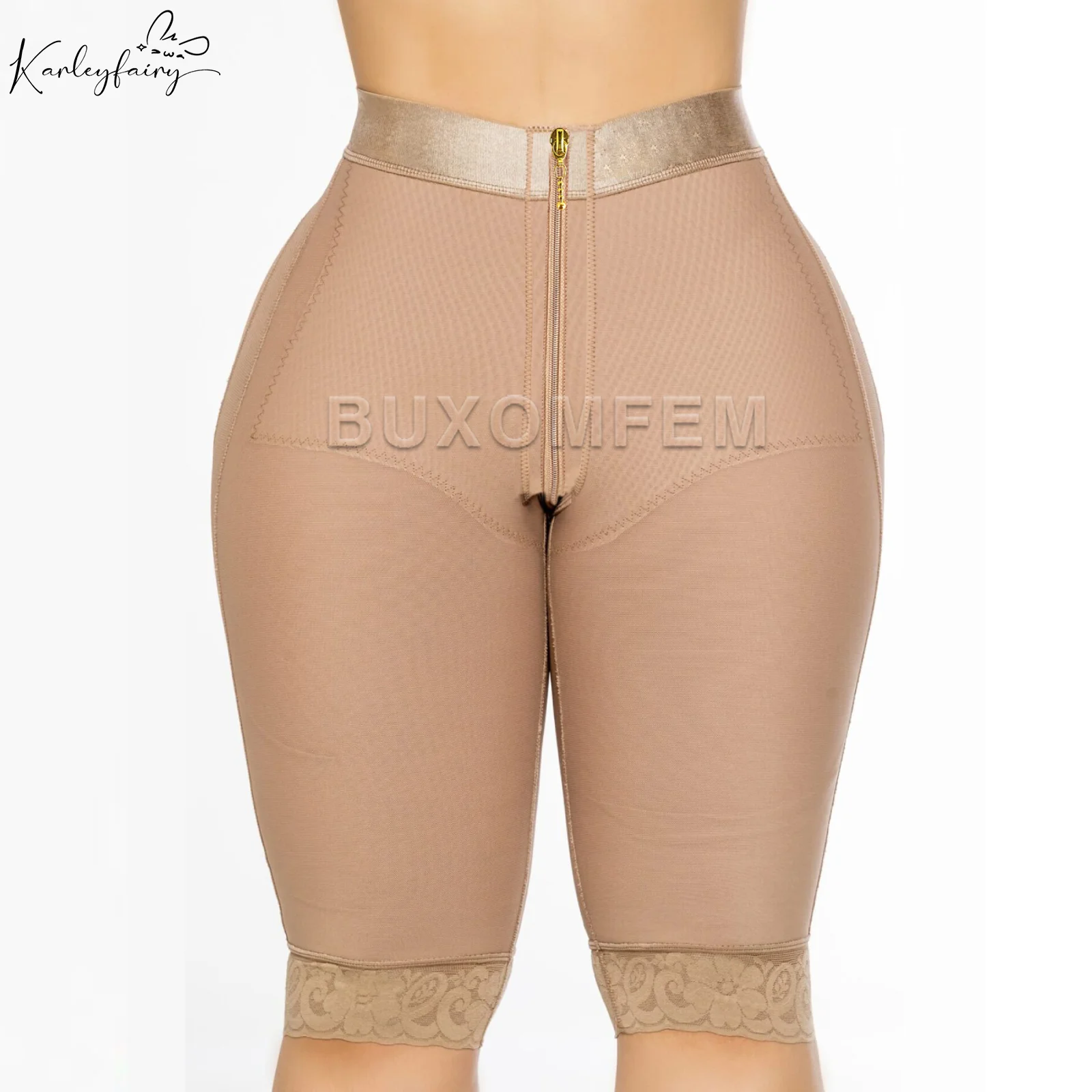 

Compressing High Waisted Leggings Postpartum Slim Fit Butt Lifter Machine Waterproof Smooth Zippered Waist Trainer Butt Lifter
