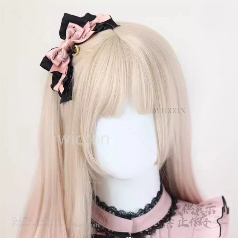 Y2K Jirai Kei لوليتا اليابانية اكسسوارات أسود وردي القوس مشبك شعر الحلو لوليتا اليدوية الدعامة الإناث أغطية الرأس تأثيري حلي